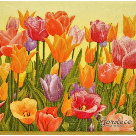 Serwetka do decoupage MAKI łąka tulipanów 33x33cm